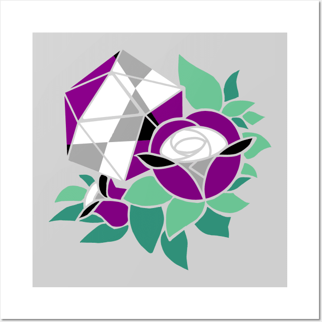 Pretty Poly Rose Aegosexual Pride Wall Art by thedicegoddess